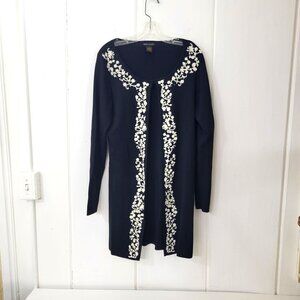 Grace Dane Lewis Women's Cardigan With Embroidered Floral Design